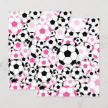 ピンクサッカーボール柄スクラップブッククラフトペーパー