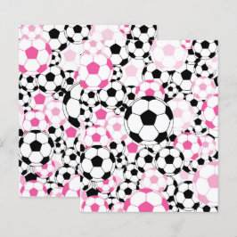 ピンクサッカーボール柄スクラップブッククラフトペーパー