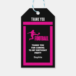 ピンクサッカー選手ガール、誕生日ガールチーム ギフトタグ