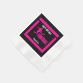 ピンクサッカー選手ガール、誕生日ガールチーム 縁ありカクテルナプキン (角)