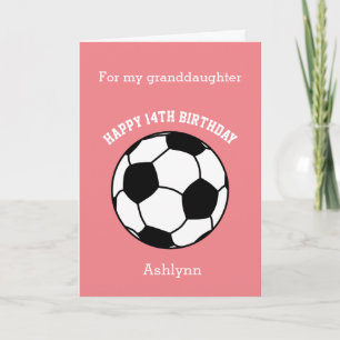 ピンクサッカー14番誕生日カード カード