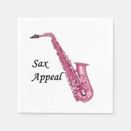 ピンクサックスカクテル紙ナプキンス スタンダードカクテルナプキン (正面)
