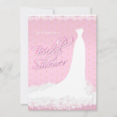 ピンクサテかわいらしン宗教ブライダルシャワー 招待状 (正面)