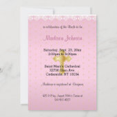 ピンクサテかわいらしン宗教ブライダルシャワー 招待状 (裏面)