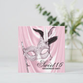 ピンクサテンスイート16マスカレードパーティー 招待状 (スタンド正面)