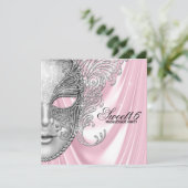 ピンクサテンスイート16マスカレードパーティー 招待状 (スタンド正面)