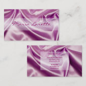 ピンクサテンデザイナーの名刺 名刺 (正面/裏面)