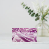 ピンクサテンデザイナーの名刺 名刺 (スタンド正面)