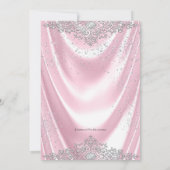 ピンクサテンパールガーリーベビーシャワー 招待状 (裏面)