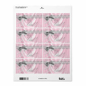 ピンクサテンパール赤ちゃんシャワー水ボトルラベル ラベル (フルシート)