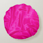 ピンクサテンラウンド装飾用クッション ラウンドクッション (裏面)