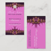 ピンクサテンレースランジェリーパーティー名刺 名刺 (正面/裏面)
