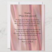 ピンクサテン結婚ルックのバスケット記号 招待状 (正面)