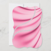 ピンクサテン、ダイヤモンド&パール優雅な結婚式 招待状 (裏面)