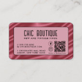 ピンクサテンQRコード報酬名刺 名刺 (正面)