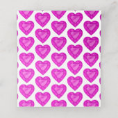 ピンクサファイアハートウォーターカラーゲスト座席表 プレイスカード (内部開封)