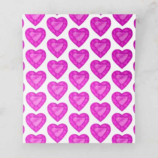 ピンクサファイアハートウォーターカラーゲスト座席表 プレイスカード (内部開封)