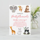 ピンクサファリお誕生日会パーティーに集合！ 招待状 (スタンド正面)