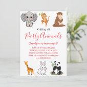 ピンクサファリお誕生日会パーティーに集合！ 招待状 (スタンド正面)