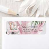 ピンクサファリアドベンチャーガールベビーシャワーアドレス ラベル (インサイチュ)