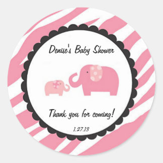 ピンクサファリエレファントシール ラウンドシール