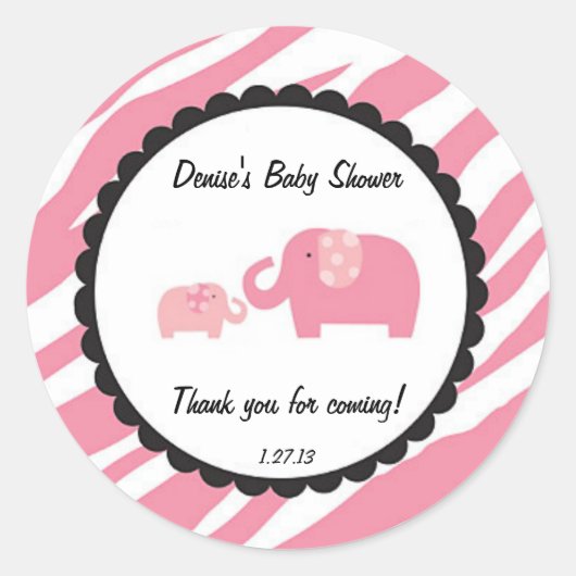 ピンクサファリエレファントシール ラウンドシール (正面)