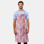 ピンクサファリシリーズデザイン4 エプロン (着用した状態)