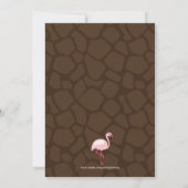 ピンクサファリジャングルのベビーガールシャワーまたはスプリンクル 招待状 (裏面)