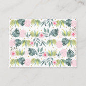 ピンクサファリジャングルベビーシャワーおむつラッフル エンクロージャーカード (裏面)