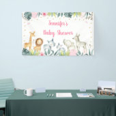 ピンクサファリジャングルベビーシャワー 横断幕 (トレードショー)