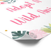 ピンクサファリジャングル動物の誕生日 ポスター (角)