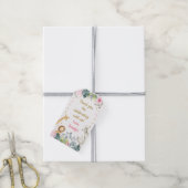 ピンクサファリジャングル動物の赤ちゃんシャワー ギフトタグ (より糸付き)