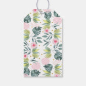 ピンクサファリジャングル動物の赤ちゃんシャワー ギフトタグ (裏面)