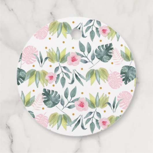 ピンクサファリジャングル赤ちゃんシャワーありがとう フェイバータグ (裏面)