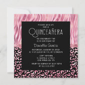 ピンクサファリタイガーレオパードきらめくキンセアニラ 招待状 (正面)