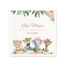 ピンクサファリテーマの誕生日パーティー