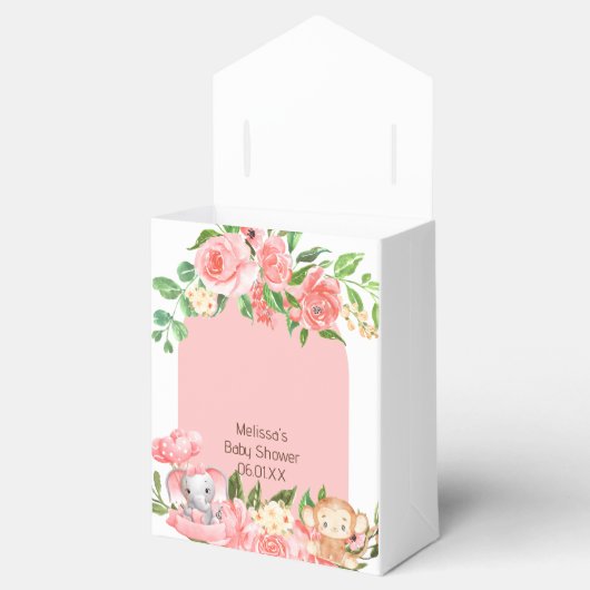 ピンクサファリテーマパーティーのお気に入りテントボックス フェイバーボックス (オープン)