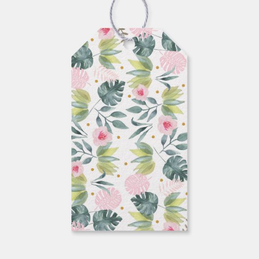 ピンクサファリパーティー動物誕生日 ギフトタグ (裏面)