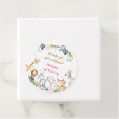 ピンクサファリパーティー動物誕生日 フェイバータグ (インサイチュ)