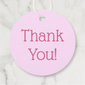 ピンクサファリヒョウ赤ちゃんシャワーありがとう フェイバータグ (裏面)