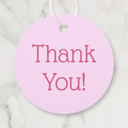 ピンクサファリヒョウ赤ちゃんシャワーありがとう フェイバータグ (裏面)