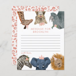 ピンクサファリ誕生日パーティータイムカプセルノートカード