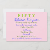 ピンクサプライズ50誕生日招待状 招待状 (正面)