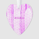 ピンクサボスサグアーロXOXOハートラブデザートおもしろい オーナメント (正面)