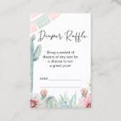 ピンクサボスフィエスタをテーマにしたオムツラッフルインサート 名刺 (正面)