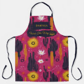 ピンクサボスフラワーゼンキッチンセレニティ エプロン (正面)