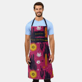 ピンクサボスフラワーゼンキッチンセレニティ エプロン (着用した状態)