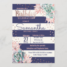 ピンクサボス海軍ストライプバラ金ゴールド誕生日パーティー