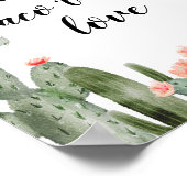 ピンクサボタコスレッツタコの恋ブライダルシャワー ポスター (角)