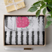 ピンクサボテンストライプのパターンデザイン 薄葉紙 (ギフト)